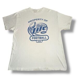 Men’s Hanes Heavyweight 2006 Property Of Miller Lite Football Beer T-Shirt